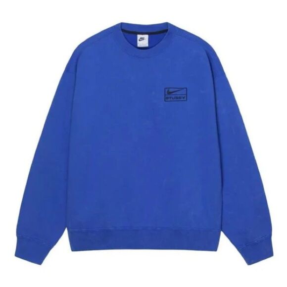 New Nike x Stussy Acid Wash Crew Fleece 'Blue' DR4426-480 Men’s Size XS - Picture 1 of 2